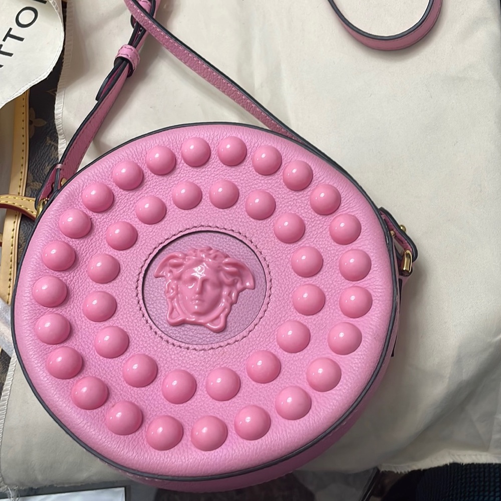 Versace Medusa round leather bag